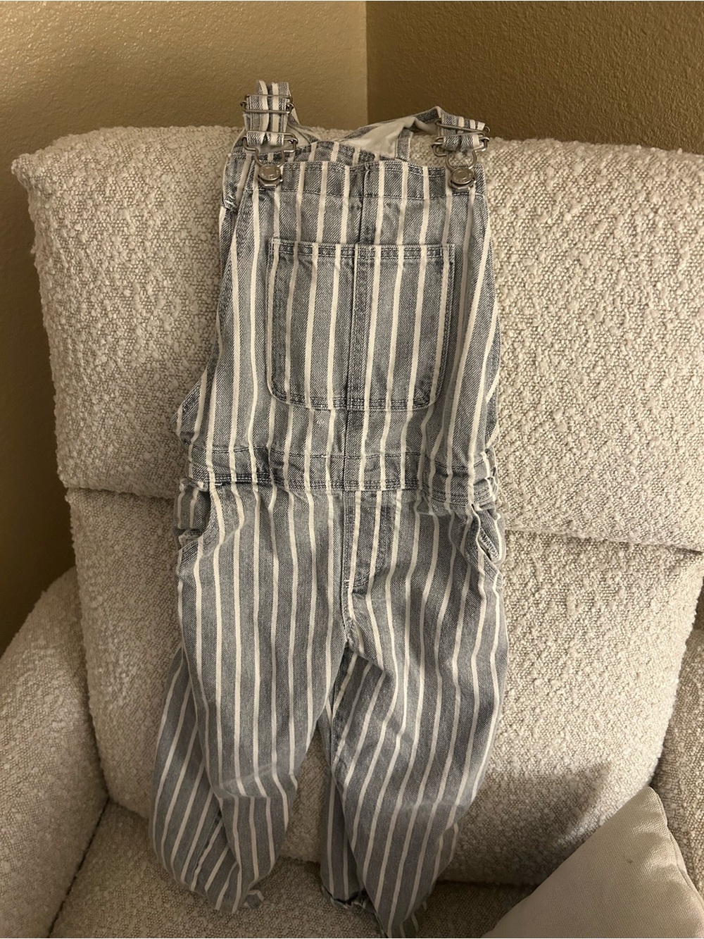 Zara Blue and White Striped Jumpsuit Overalls